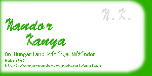 nandor kanya business card